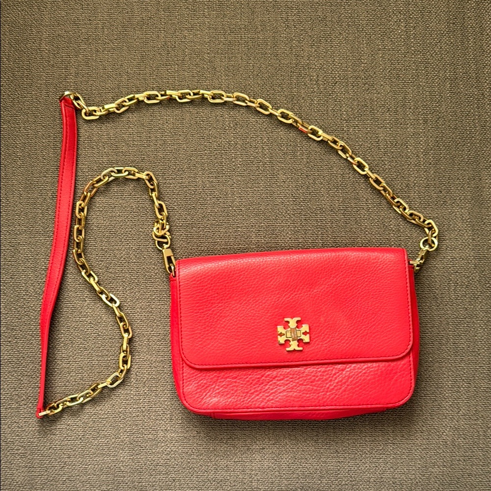 Tory Burch Red Leather Crossbody Bag